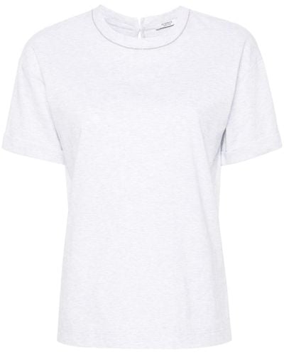 Peserico Camiseta con detalle de cuentas - Blanco
