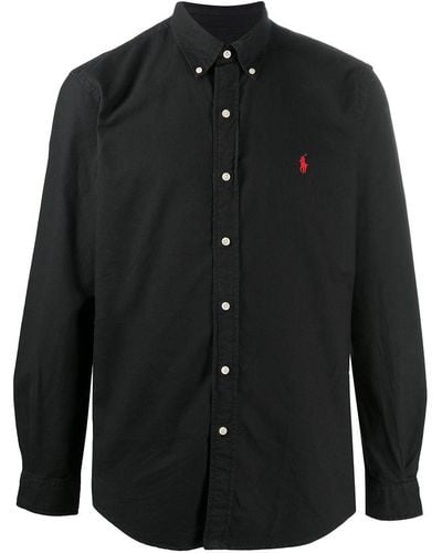 Polo Ralph Lauren Custom-Fit Oxfordhemd - Schwarz