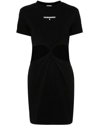 Patrizia Pepe Cut-out T-shirt Dress - Black