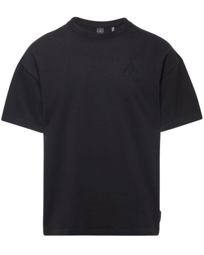 Moose Knuckles Henri T-shirt Met Geborduurd Logo - Zwart