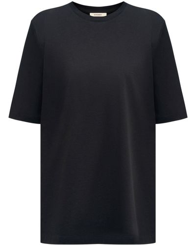 12 STOREEZ Crew-neck Cotton T-shirt - Black