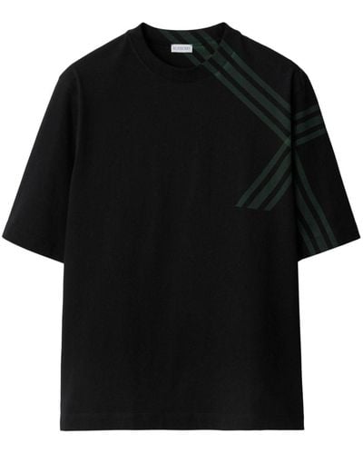 Burberry T-shirt en coton à manches courtes - Noir