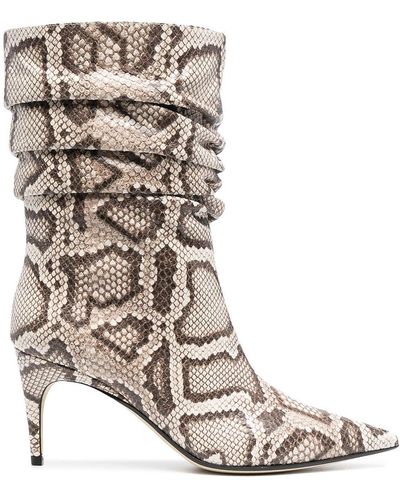 Sergio Rossi Rock Snake-effect Boots - Natural