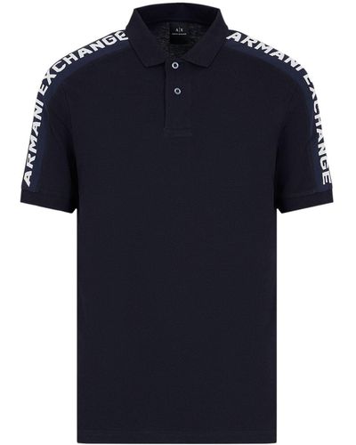 Armani Exchange Poloshirt Met Logoprint - Blauw