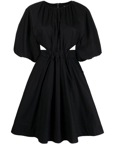 Karl Lagerfeld Cut-out Puff-sleeve Dress - Black