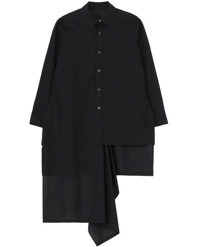 Yohji Yamamoto Layered-design Cotton Shirt - Black