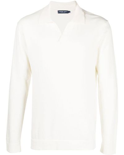 Frescobol Carioca Knitted Long-sleeve Polo Shirt - Natural