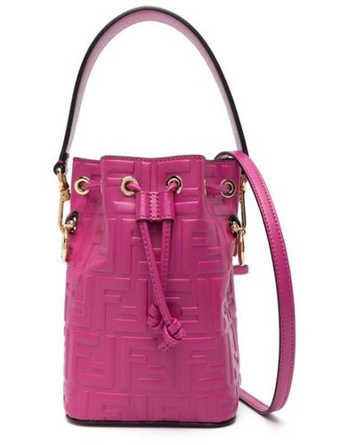 Fendi Mon Tresor Mini Leather Bucket Bag - Pink