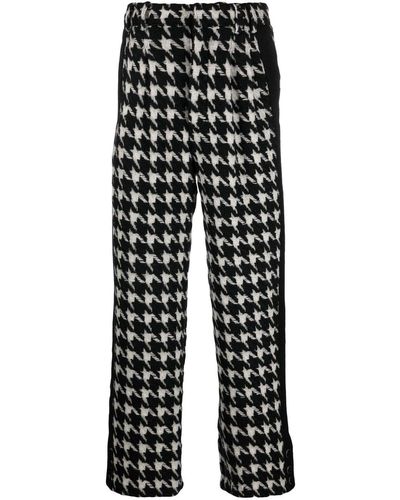 Adererror Houndstooth-pattern Straight-leg Trousers - Black