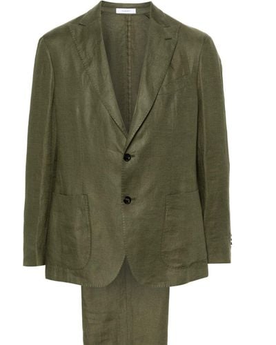 Boglioli Einreihiger Anzug aus Leinen - Grün