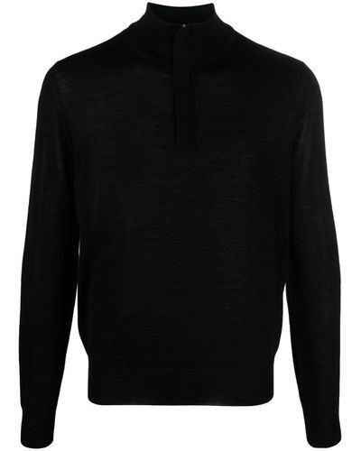 Canali ハーフジップ セーター - ブラック
