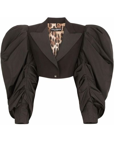 Dolce & Gabbana Cropped-Jacke aus Taft - Schwarz