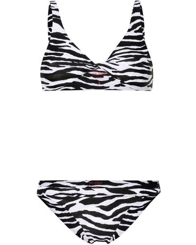 The Attico Bikini mit Zebra-Print - Schwarz