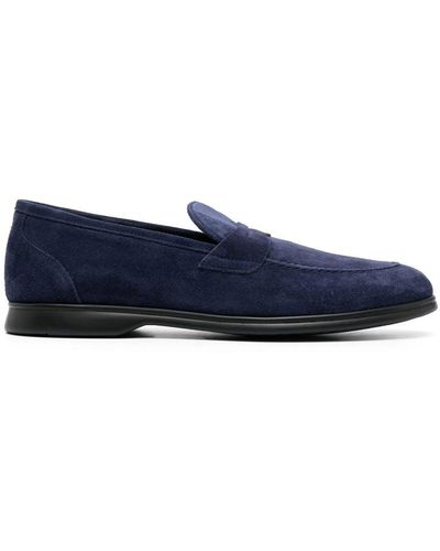 Kiton Tonal-stitching Almond-toe Loafers - Blue