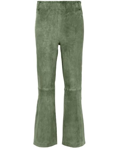 Arma Ferrara Suede Cropped Pants - Green