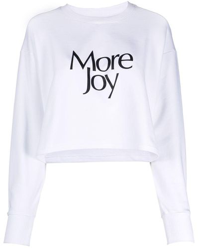 More Joy Long-sleeve Crop Sweatshirt - White