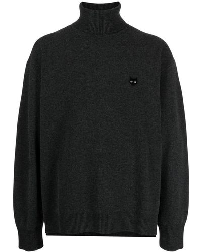 ZZERO BY SONGZIO Panther High-neck Knitted Sweater - Black