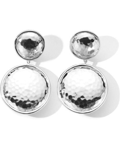 Ippolita Sterling Silver Classico Snowman Hammered Clip-on Earrings - Metallic
