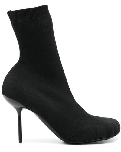 Balenciaga 100mm Knitted Ankle Boots - Black