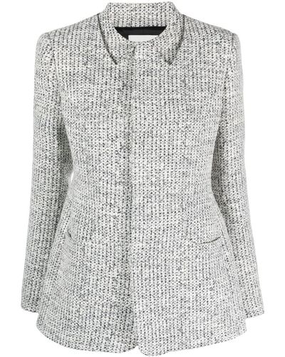 Coperni Contrasting-trim Concealed-fastening Jacket - Gray