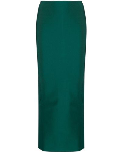 Hervé L. Leroux High-waisted Fitted Maxi Skirt - Green