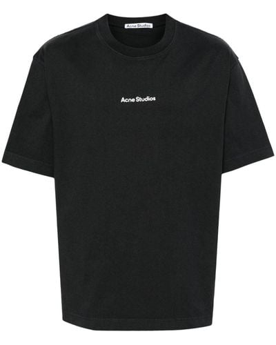 Acne Studios Logo-print Cotton T-shirt - Black
