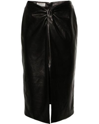 Saint Laurent Nappa Pencil Skirt - Black