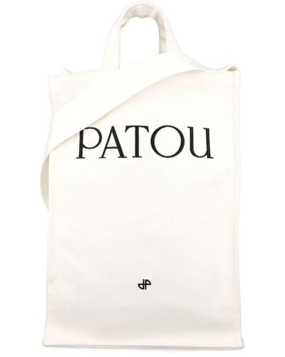Patou Logo-print Vertical Tote Bag - White