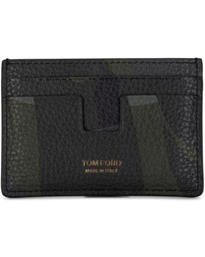 Tom Ford Tarjetero con motivo militar - Negro