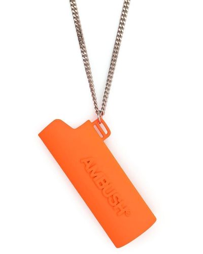Ambush Halskette mit Feuerzeughülle - Orange
