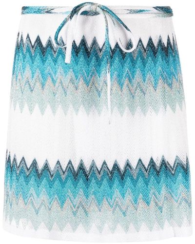Missoni Zigzag-woven Beach Skirt - Blue
