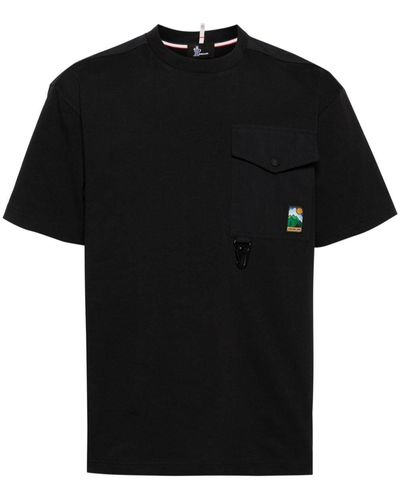 3 MONCLER GRENOBLE Logo-patch Cotton T-shirt - Black