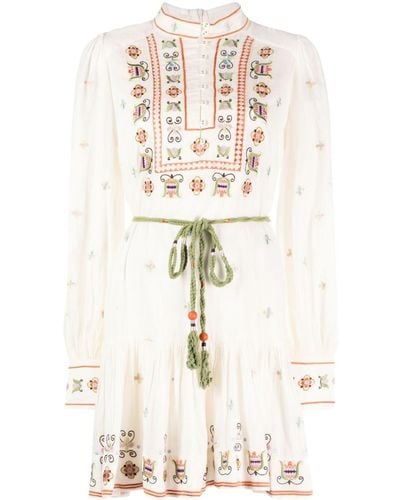 ALÉMAIS Lovella Embroidered Cotton Mini Dress - Multicolour