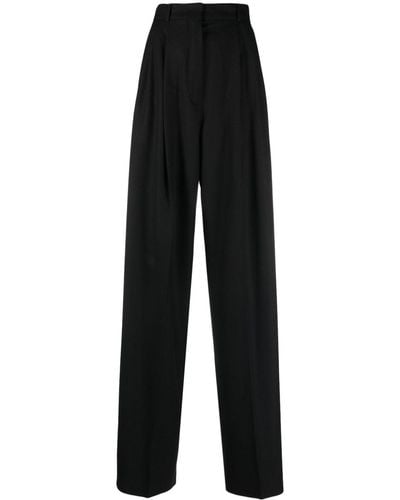 Sportmax Kiens High-waisted Pleat-detail Trousers - Black