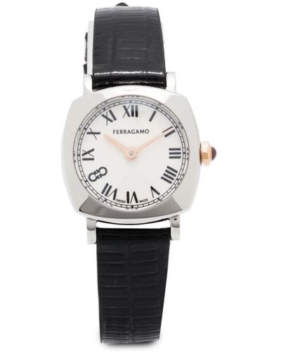 Ferragamo Soft Square Leather Watch - White