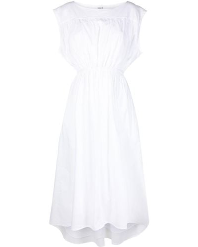 Totême Asymmetric Midi Dress - White