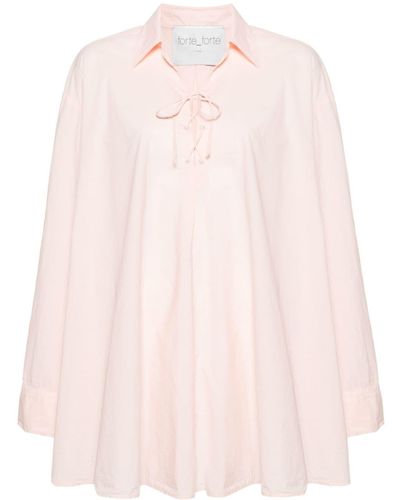 Forte Forte Robe-chemise à détail de laçage - Rose