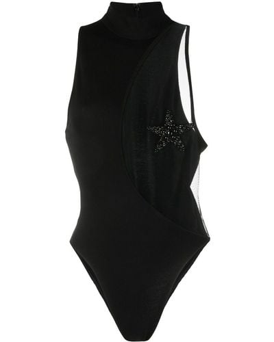 Kiko Kostadinov Star-detail Cut-out Bodysuit - Black