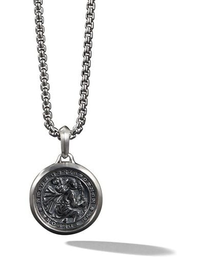 David Yurman Amuleto St. Christopher en plata de ley - Negro