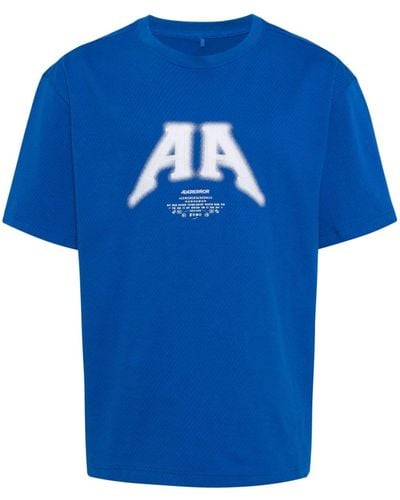 Adererror Logo-print Cotton-blend T-shirt - ブルー