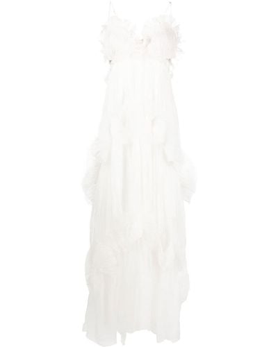 Maria Lucia Hohan Zahara Ruffe-trim Dress - White