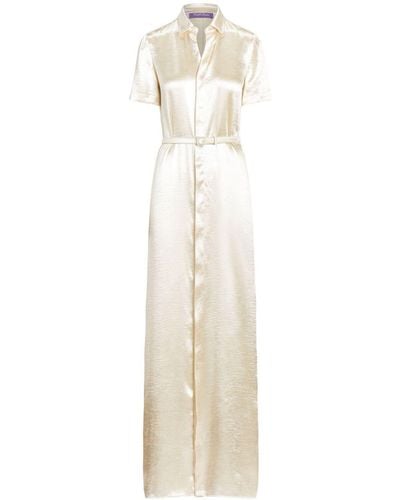 Ralph Lauren Collection サテン ショートスリーブ シャツドレス - ホワイト
