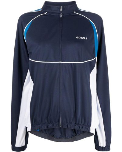 Goen.J Trainingsjack Met Logoprint - Blauw