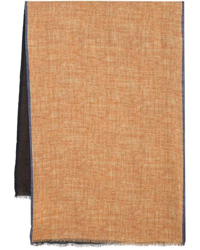 Dell'Oglio Two-tone Frayed Scarf - Brown