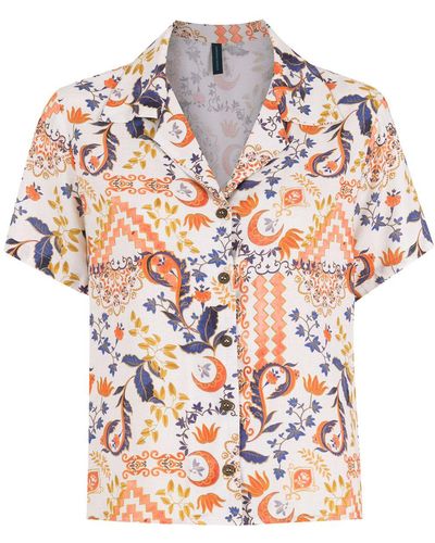 Lygia & Nanny Blouse Met Gemixte Print - Wit