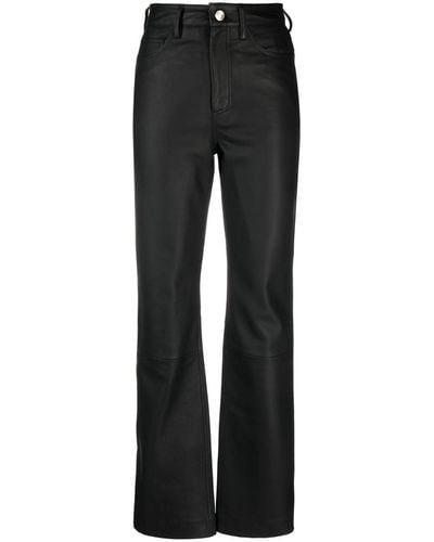 Remain Matte Leather Trousers - Black