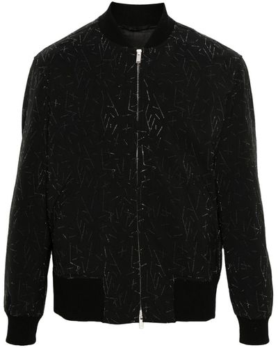 Lardini Rhinestone-embellished bomber jacket - Nero