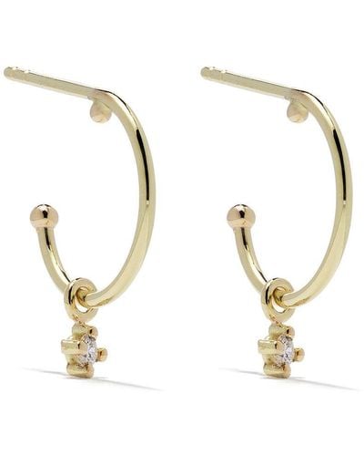 Wouters & Hendrix 18kt Gold Diamond Hoop Earrings - Metallic