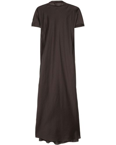 GIA STUDIOS Sash-detail Twill Maxi Dress - Black