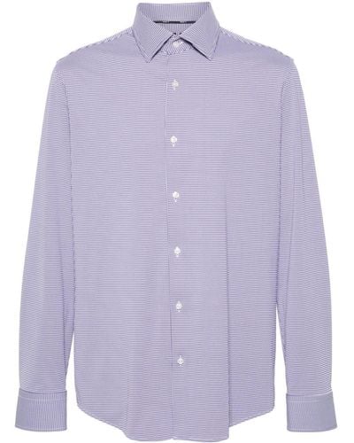 BOSS Check-pattern Long Sleeve Shirt - Purple